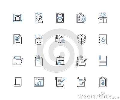 Catalogs and folders line icons collection. Organization, Sorting, Categorization, Storage, Structure, Dividers Vector Illustration