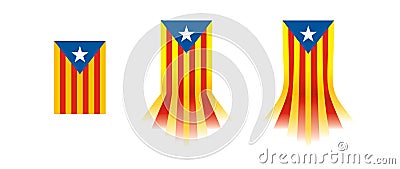 Catalonia flag. Catalunya flag set Stock Photo