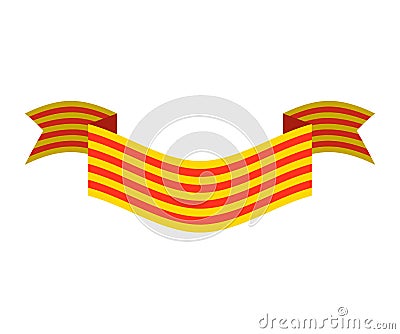 Catalonia flag isolated. Estelada Blava banner ribbon. Symbol of Vector Illustration