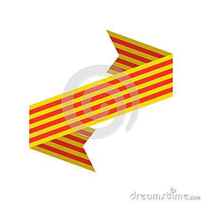 Catalonia flag isolated. Estelada Blava banner ribbon. Symbol of Vector Illustration