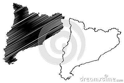 Catalonia map vector Vector Illustration