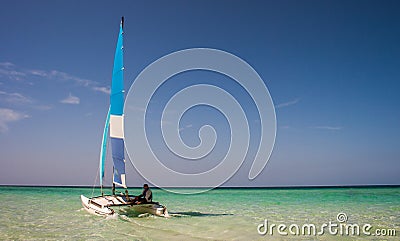 Catamaran, Cayo Coco, Cuba Stock Photo