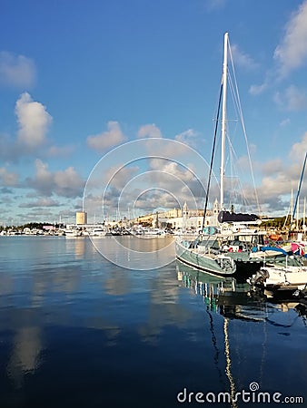 Catamaran on dock Bermuda island Editorial Stock Photo
