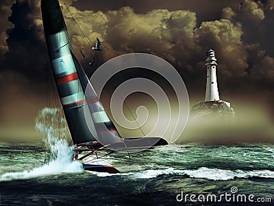 Catamaran race Stock Photo