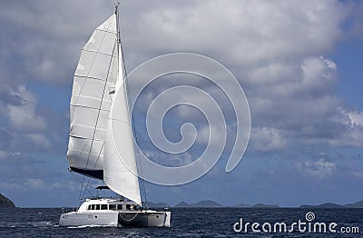 Catamaran sailing Stock Photo
