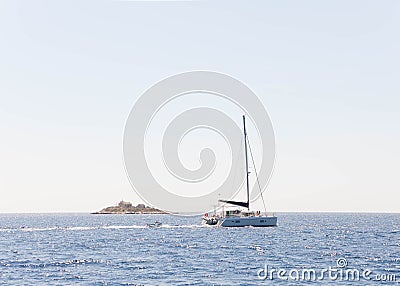 Catamaran sailing Stock Photo