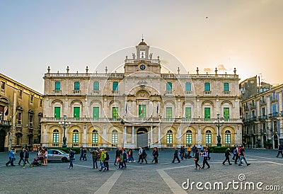 CATANIA, ITALY, APRIL 28, 2017: View of the Universita degli studi di catania building in Sicily, Italy Editorial Stock Photo