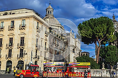 Cathedral Square in Catania, Italy Editorial Stock Photo