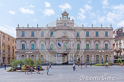 Catania, Italy, September 5, 2021: View of the Universita degli Editorial Stock Photo