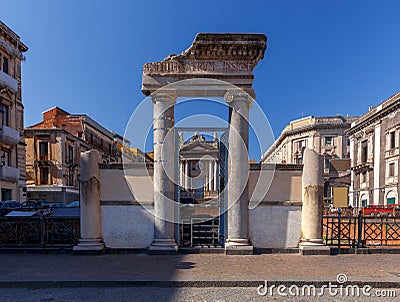 Catania. Roman Amphitheater Stock Photo