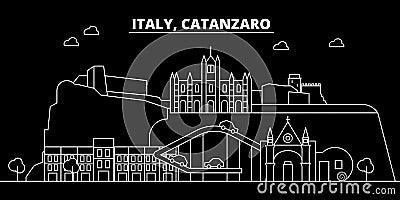 Catanzaro silhouette skyline. Italy - Catanzaro vector city, italian linear architecture, buildings. Catanzaro travel Vector Illustration