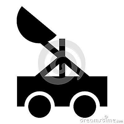 Catapult medieval siege ejection seat icon black color vector illustration image flat style Vector Illustration