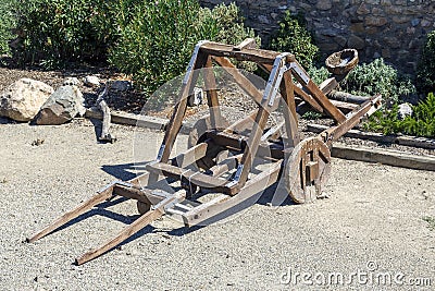 Catapult in the medieval Stock Photo