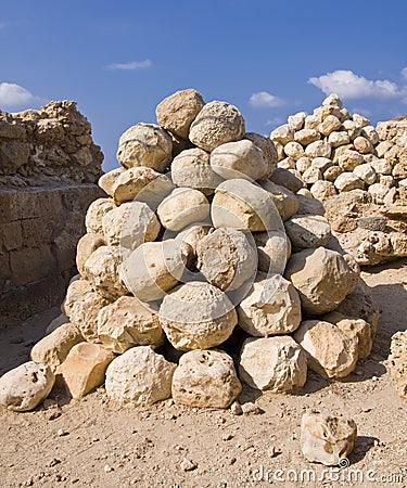 Catapult Stones Stock Photo