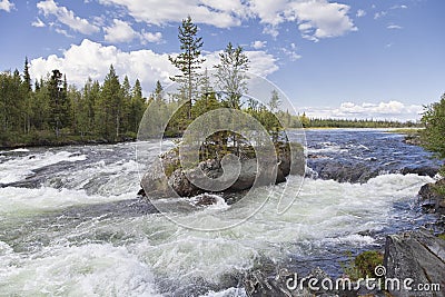 Cataract Padun on Umba river Stock Photo