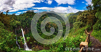 Catarata del Toro waterfall with surrounding mountains in Costa Rica Stock Photo