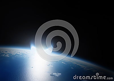 Catastrophe of asteroid impact on earth Stock Photo