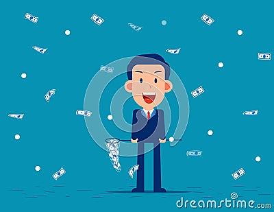 Catch Moneys. Business financial and currency concept Vector Illustration