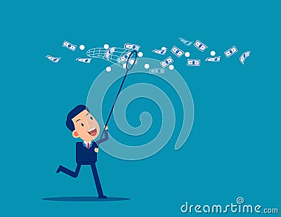 Catch moneys. The Business financial vector illustration Vector Illustration