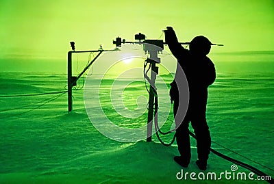 Catching the sun, North Pole Stock Photo