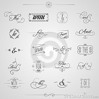 Catchwords Decorative Set Vector Illustration