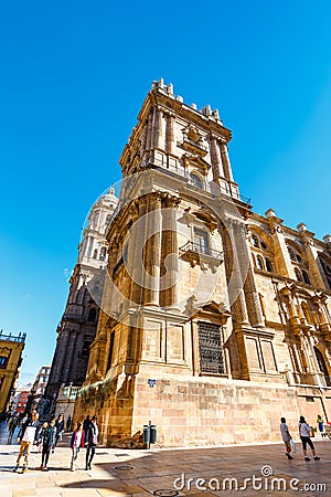 Catedral de la Encarnacion de Malaga was built in 1782. It is one of the biggest cathedrals in Editorial Stock Photo