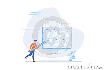 Category or prioritize work for project management, sorting important or urgency tasks, organize and plan for business success, Vector Illustration