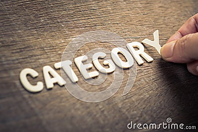 Category Wood Word Stock Photo