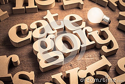 Category Wood Word Stock Photo