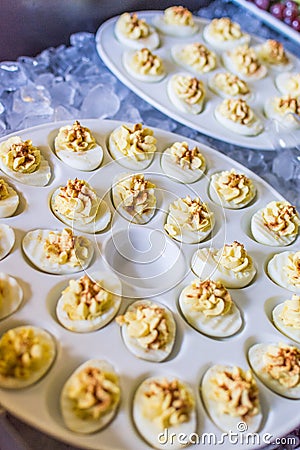 Catering Buffet of a Variety of Different Foods Stock Photo