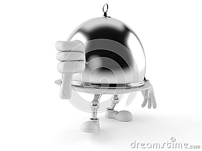 Catering dome character with thumb down Stock Photo