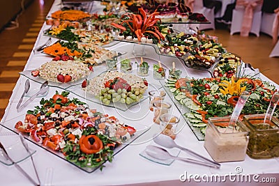 Catering food wedding buffet Stock Photo