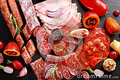 Catering platter with antipasto Stock Photo