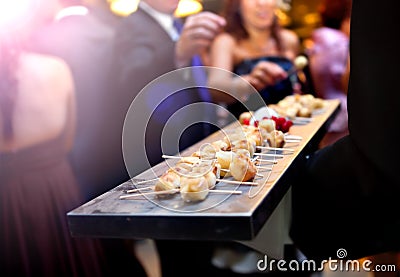 Catering service. Modern food or appetizer for events and celebrations. Stock Photo