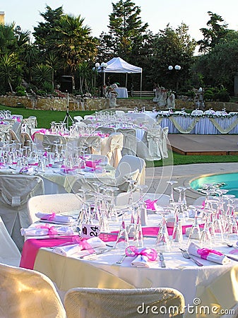 Catering setup Stock Photo