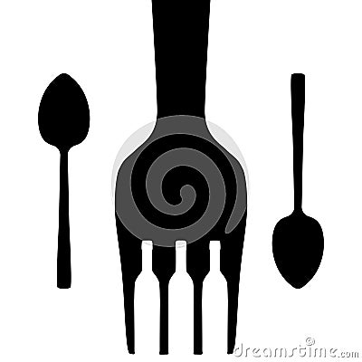 Catering Spoons and Forks Stock Photo