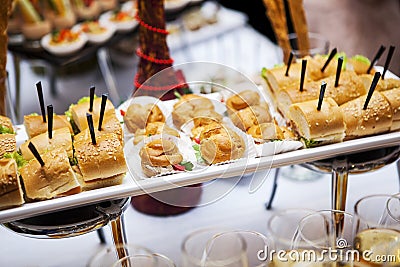 Tast catering vegetable canape sandwiches Stock Photo