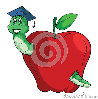 Caterpillar Apple Vector Illustration