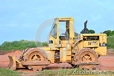 Caterpillar soil compactor 815 Editorial Stock Photo