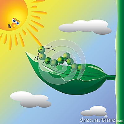 Caterpillar on the sun Vector Illustration