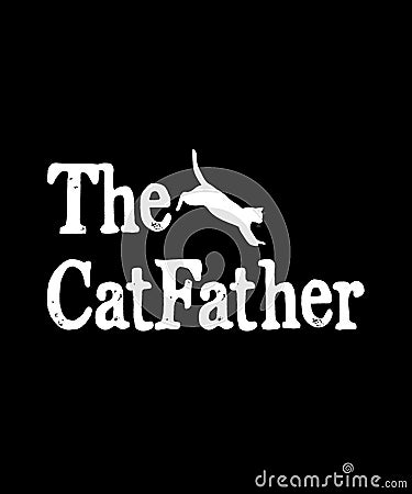 The CatFather Shirt Design Vector Illustration