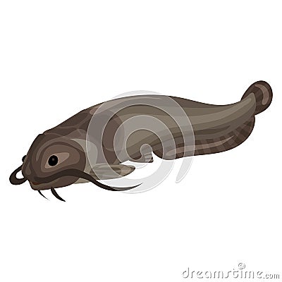 Catfish icon, cartoon style Vector Illustration