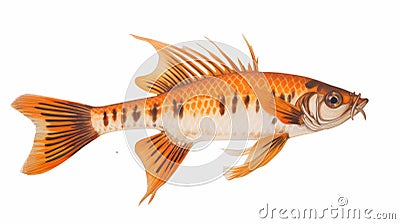 Beautiful Striped Catfish With Large Fins And Copper Orange Color Stock Photo