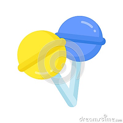 Cath a sight of this beautiful icon of lollipops, sugar hard candy mounted on stick Vector Illustration