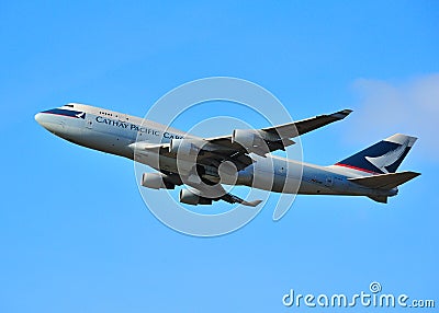 Cathay Pacifiic Jumbo Jet Editorial Stock Photo