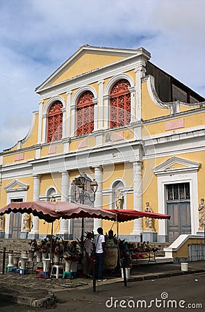 Cathderal in Pointe-a-Pitre, Guadeloupe, France Editorial Stock Photo