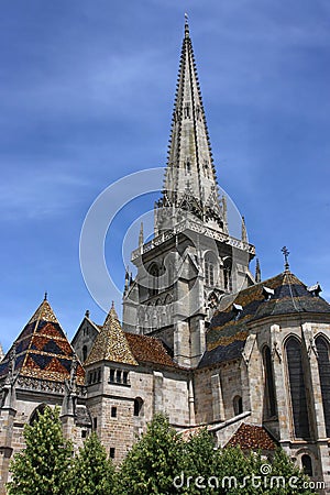 Cathedral in Autun Stock Photo