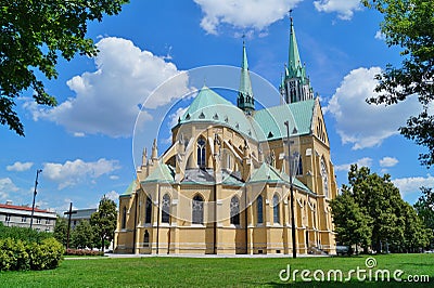 Cathedral Basilica of Saint. Stanislaus Kostka in Lodz Stock Photo