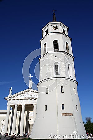 Cathedral and Belfry in Vilnius, Lithuania Stock Photo