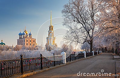 Cathedral bell tower of Ryazan kremlin, Russia Stock Photo